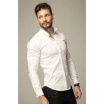Monochromatic Linen-Blend Tailored Shirt