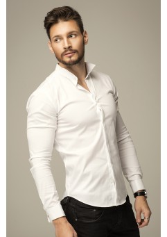 Monochromatic Linen-Blend Tailored Shirt